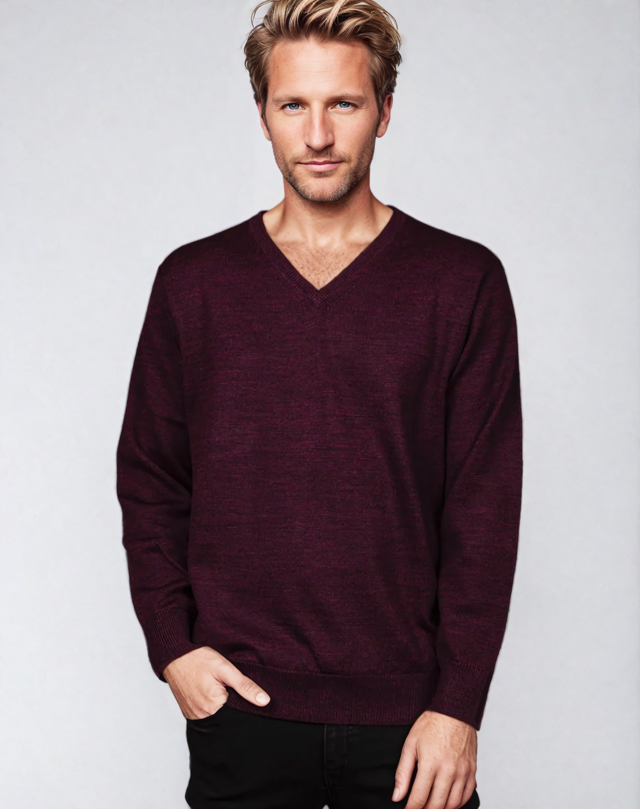 Ansett Wool Pinot Machine Washable V Neck Jumper