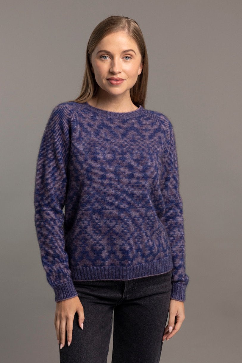 Lilac - Possum Merino Fair Isle Sweater