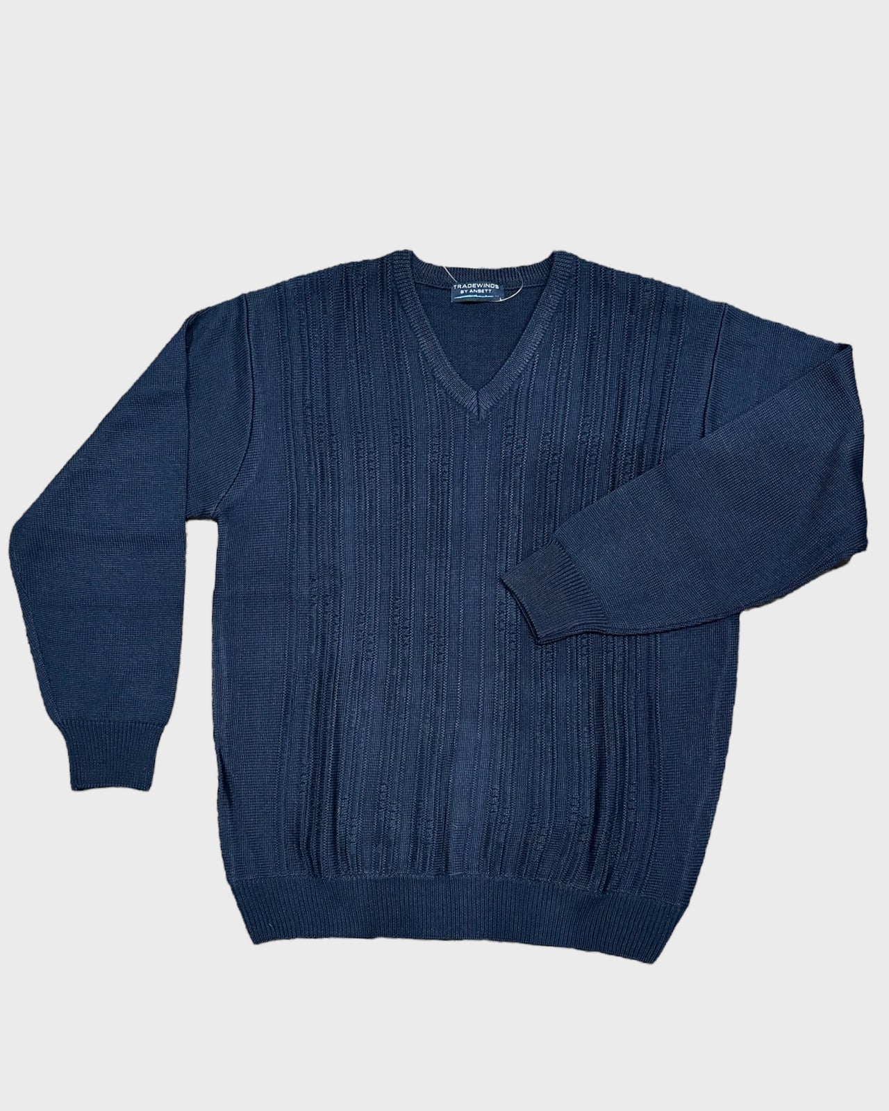 9223 Navy Blue V Neck Jumper - Tradewinds By Ansett