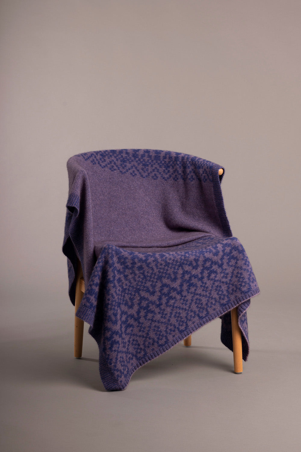 Lilac - Possum Merino Fair Isle Throw