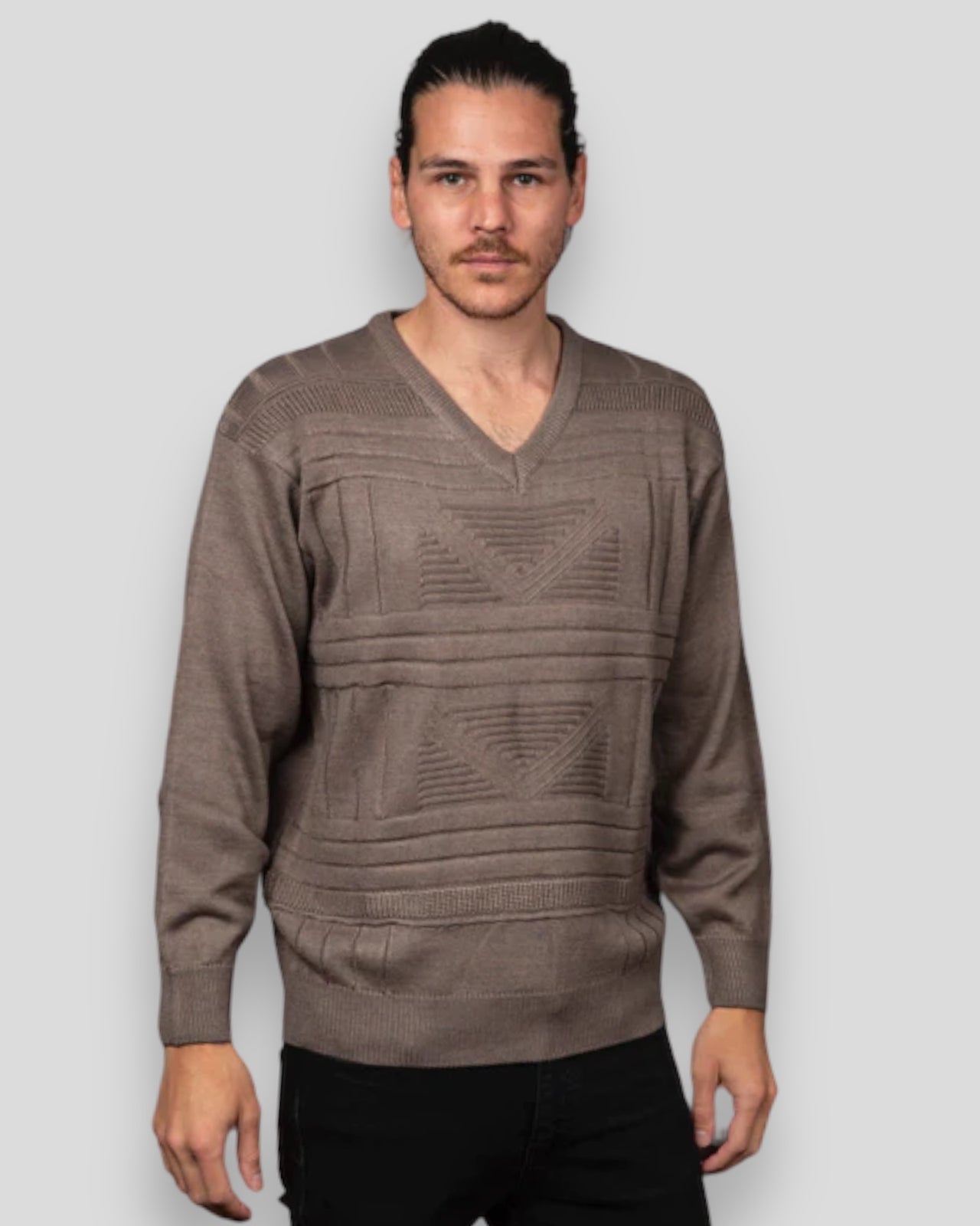 9123 Bark V Neck Jumper - Tradewinds By Ansett