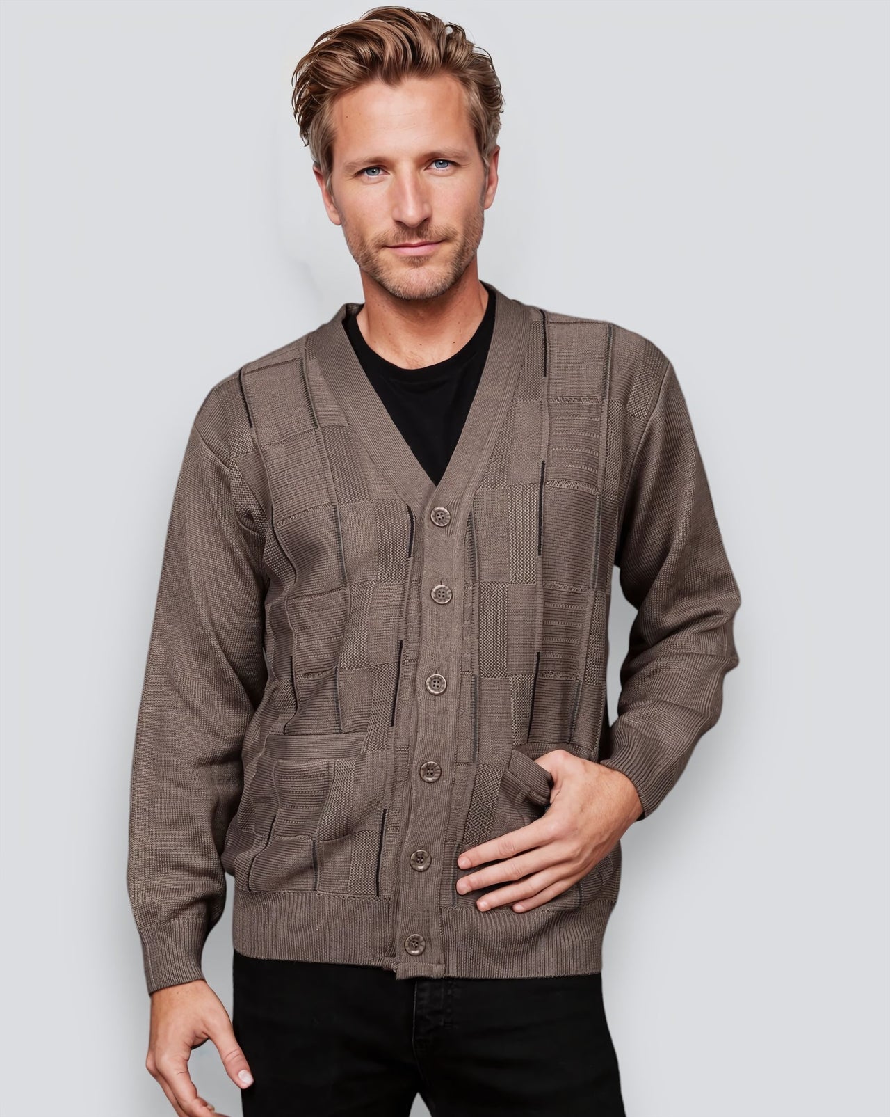 Bark V Neck Cardigan - Tradewinds By Ansett