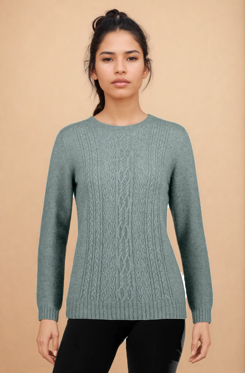 Mint - Possum Fur Crew Jumper Possum Merino