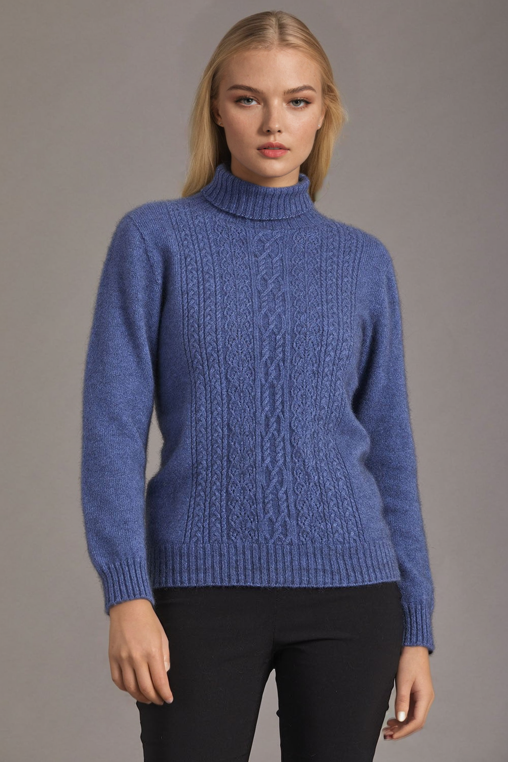 Orchid - McDonald Possum Merino Fur Polo Neck Jumper