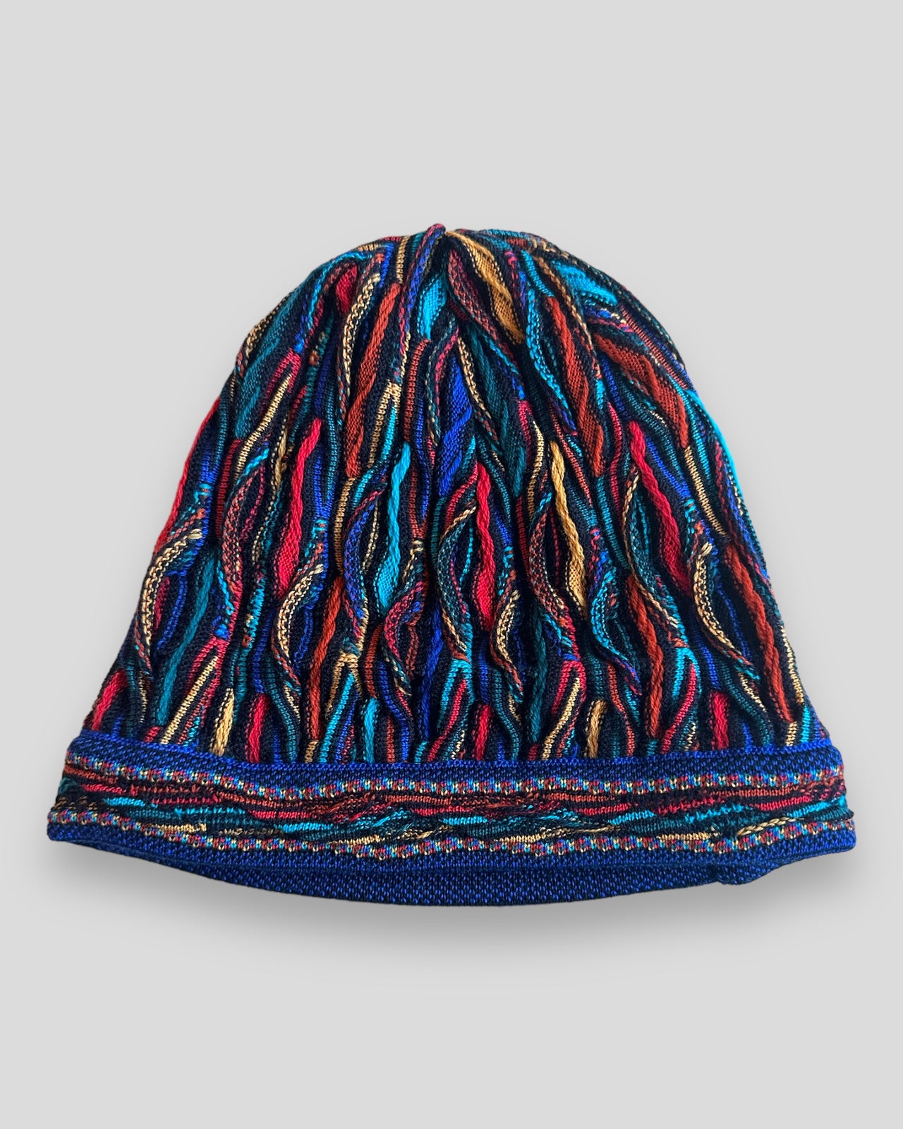 Wave Bright Beanie Merino Wool 3D Geccu Knitwear