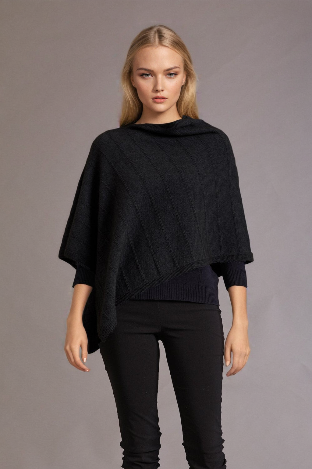 Charcoal Detail Poncho