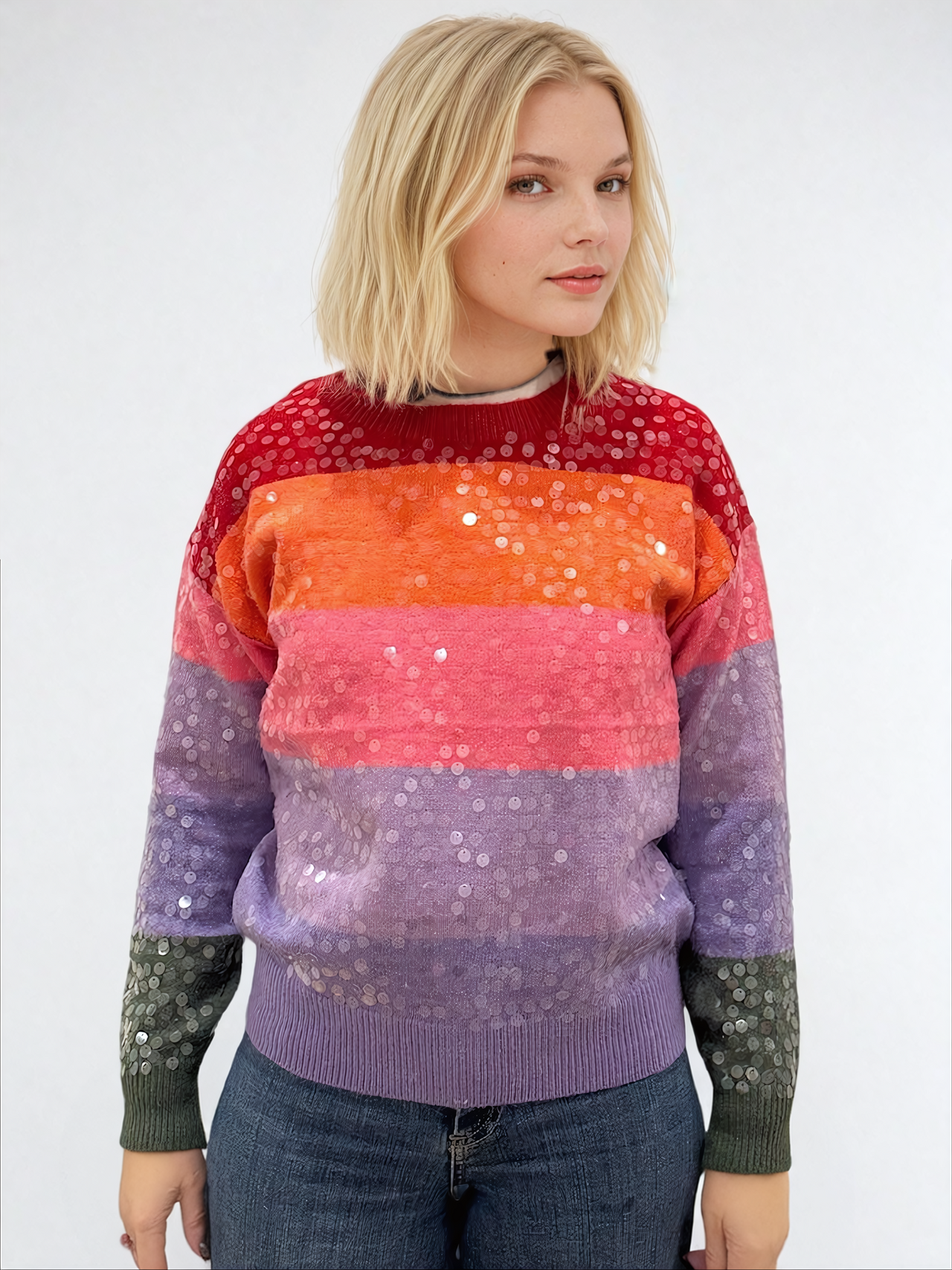 Multi Colour Crew Knit