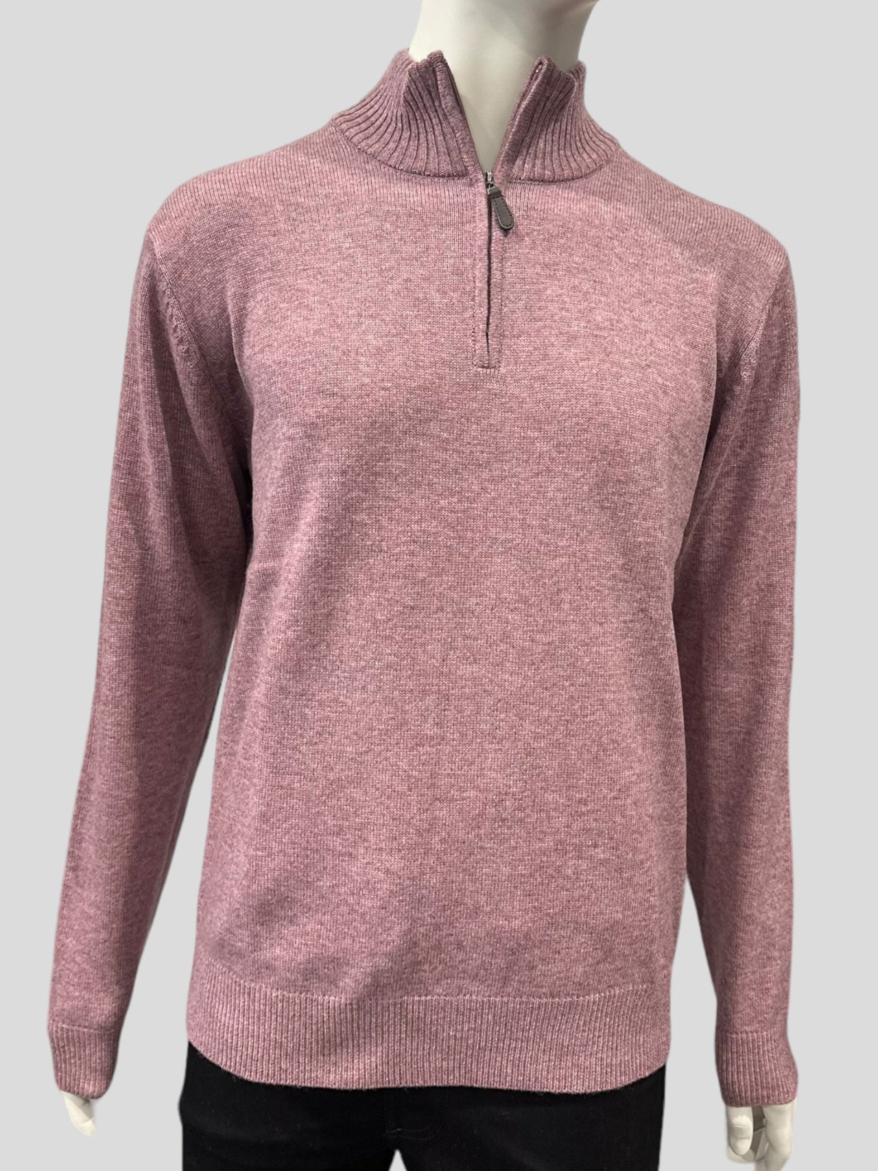 Ansett Pink Half Zip Cashmere Merino Wool Jumper