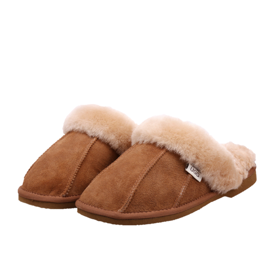 Chestnut Ladies Detailed Scuffs / Slipper