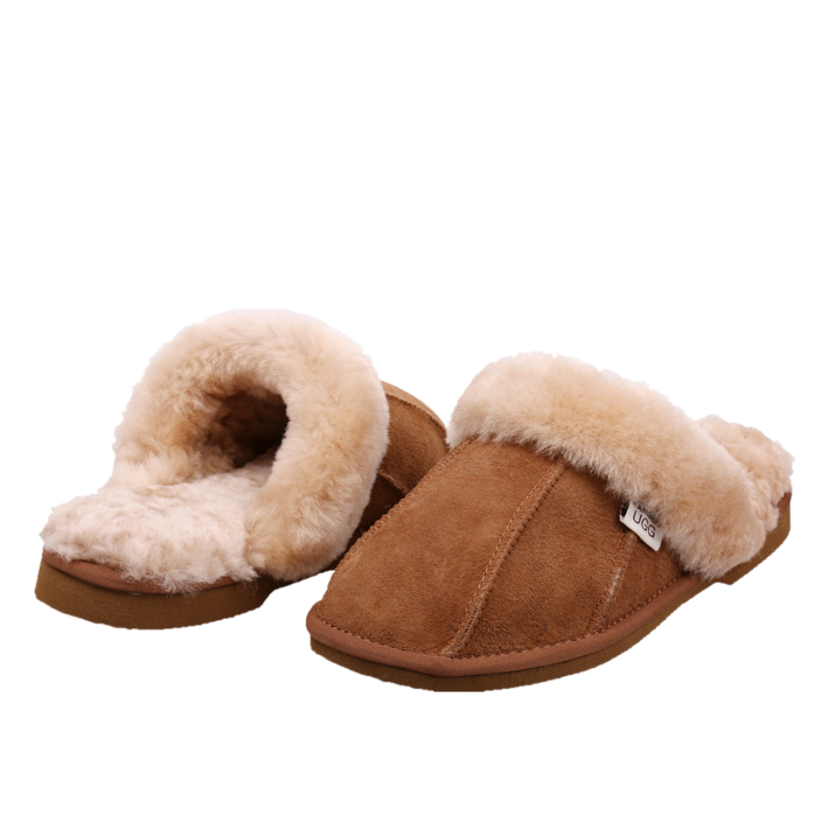 Chestnut Ladies Detailed Scuffs / Slipper