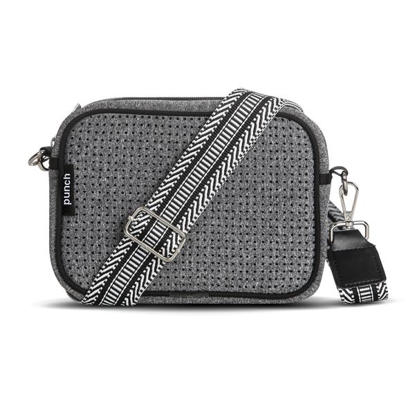 Rectangle Shoulder Bag -  Marl Grey Punch Neoprene