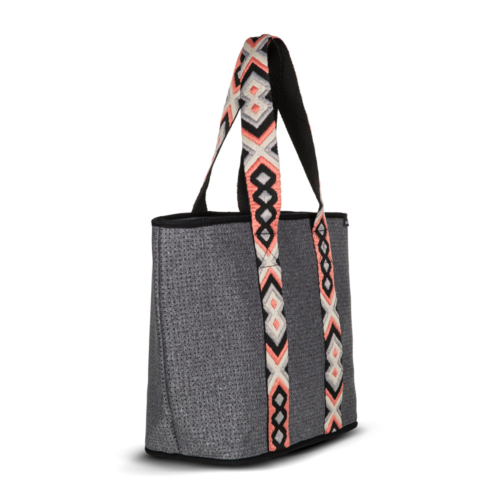 Grey Neoprene Explorer Zip Tote Bag (Safari Straps)