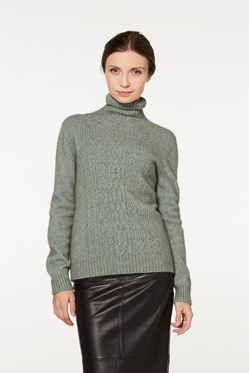 Mint - Possum Fur Polo Neck Jumper Possum Merino