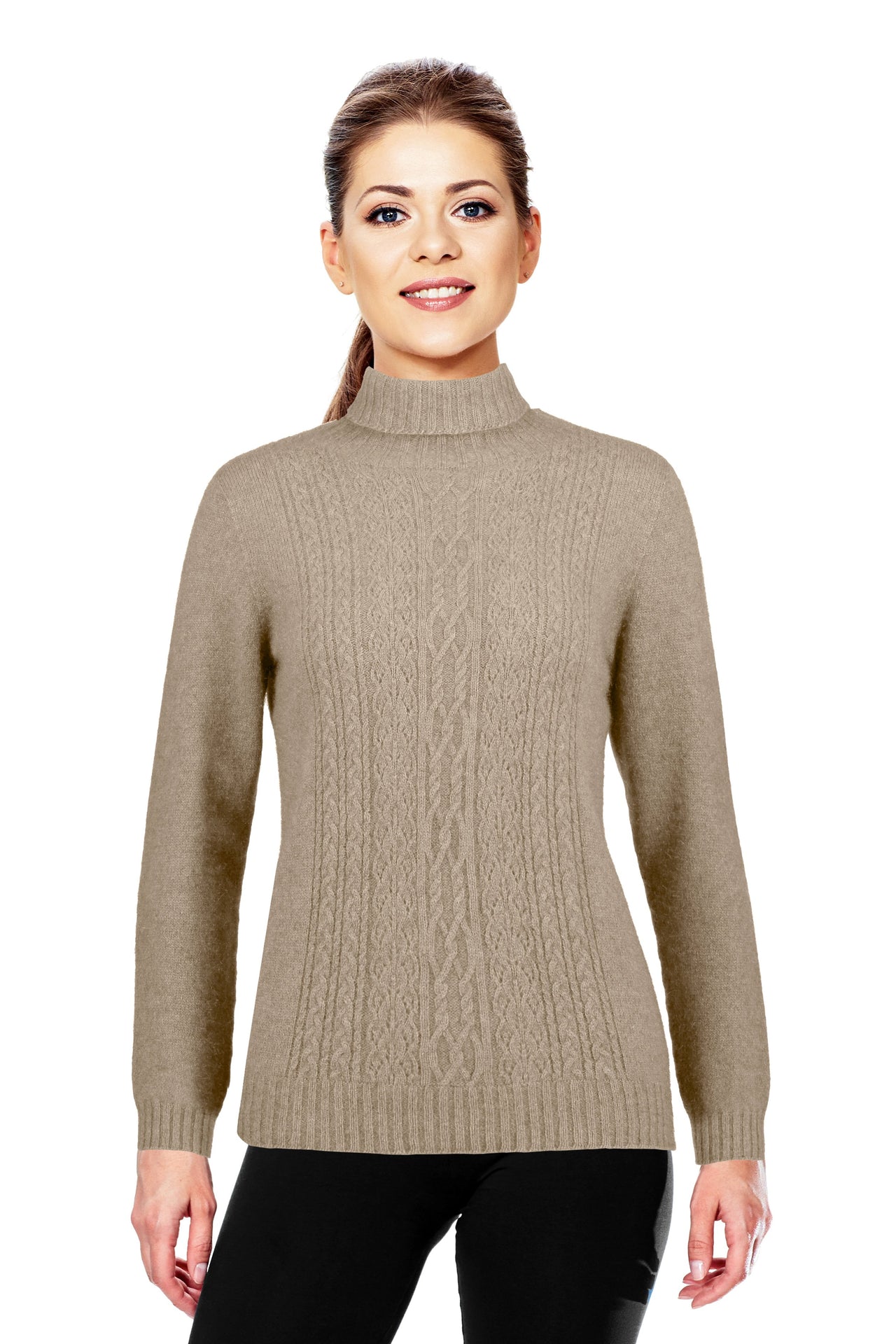 Mocha - Possum Fur Polo Neck Jumper Possum Merino