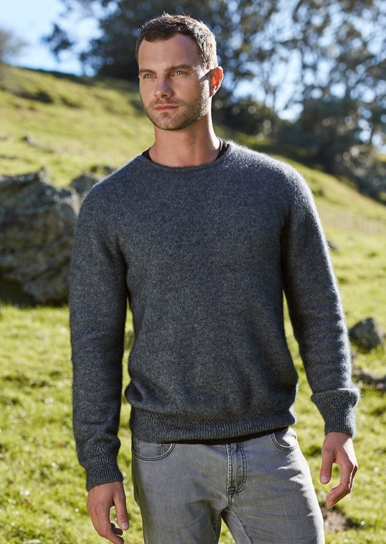 Pewter Possum Merino and Silk Crew Neck Jumper