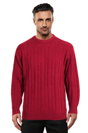 Cherry Cable Crew Neck Jumper Ansett Plain Knitwear