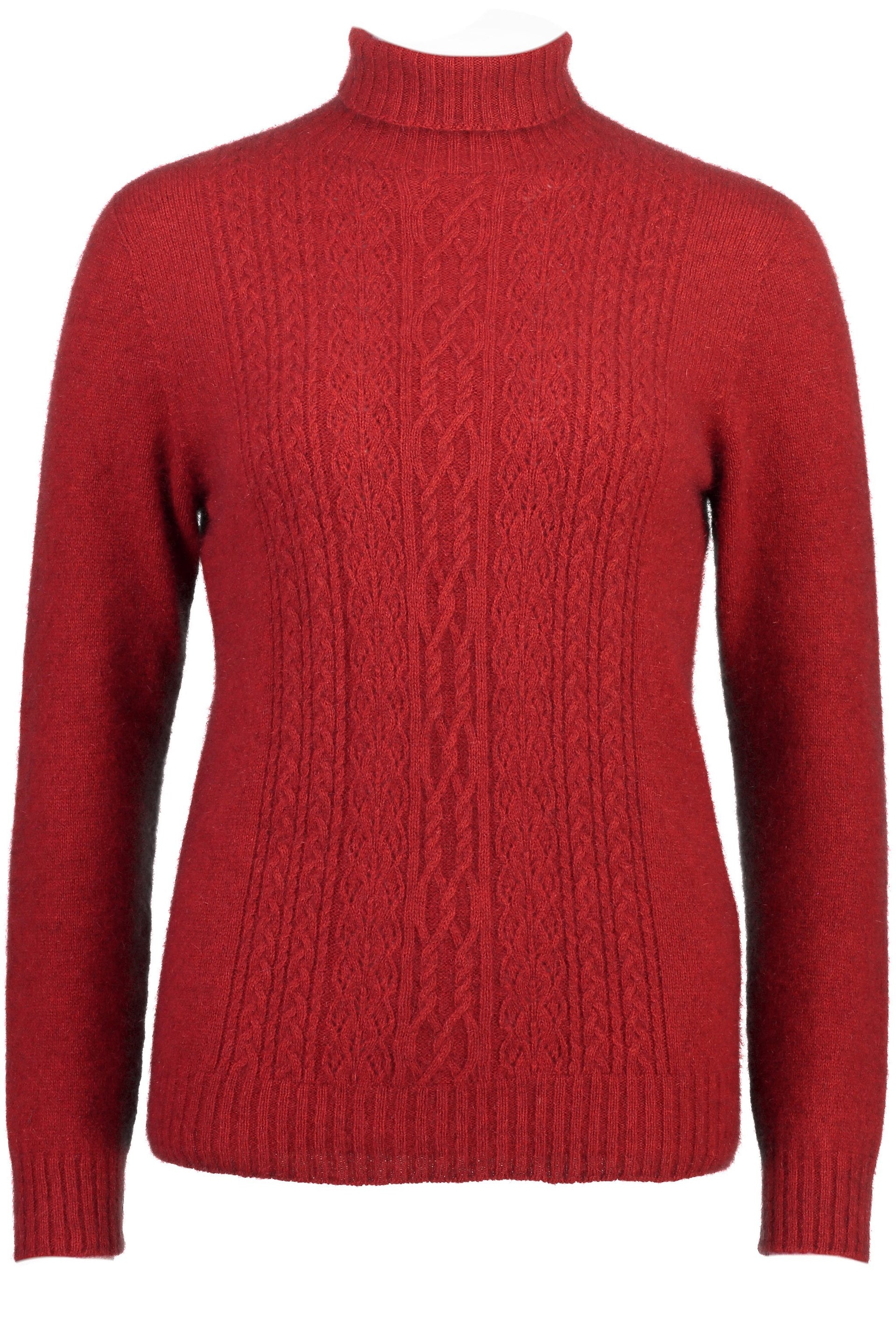 Red - Possum Fur Polo Neck Jumper Possum Merino