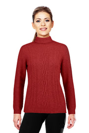 Red - Possum Fur Polo Neck Jumper Possum Merino