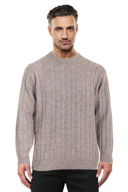 Sable Cable Crew Neck Jumper Ansett Plain Knitwear