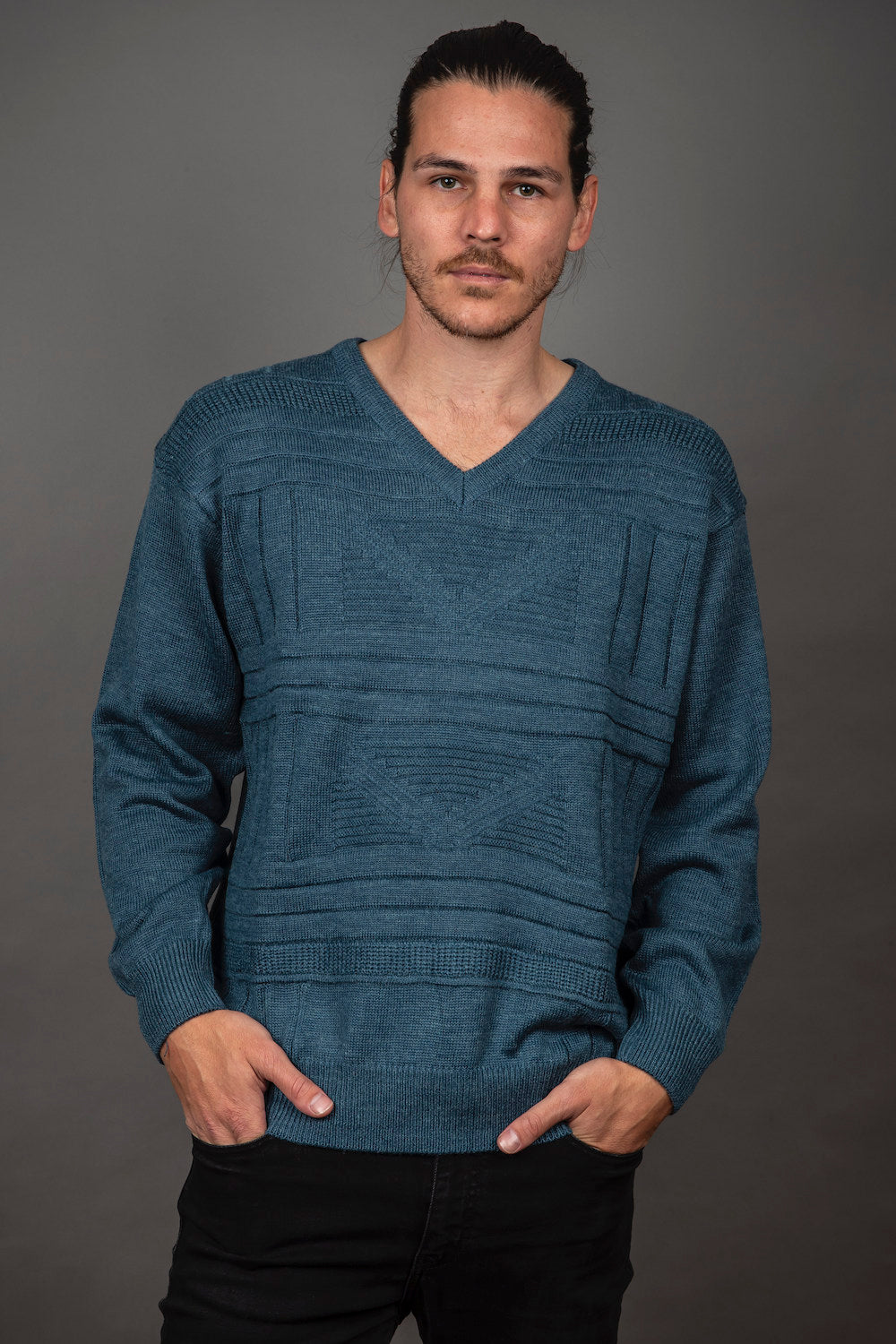 9123 Teal V Neck Jumper - Tradewinds By Ansett