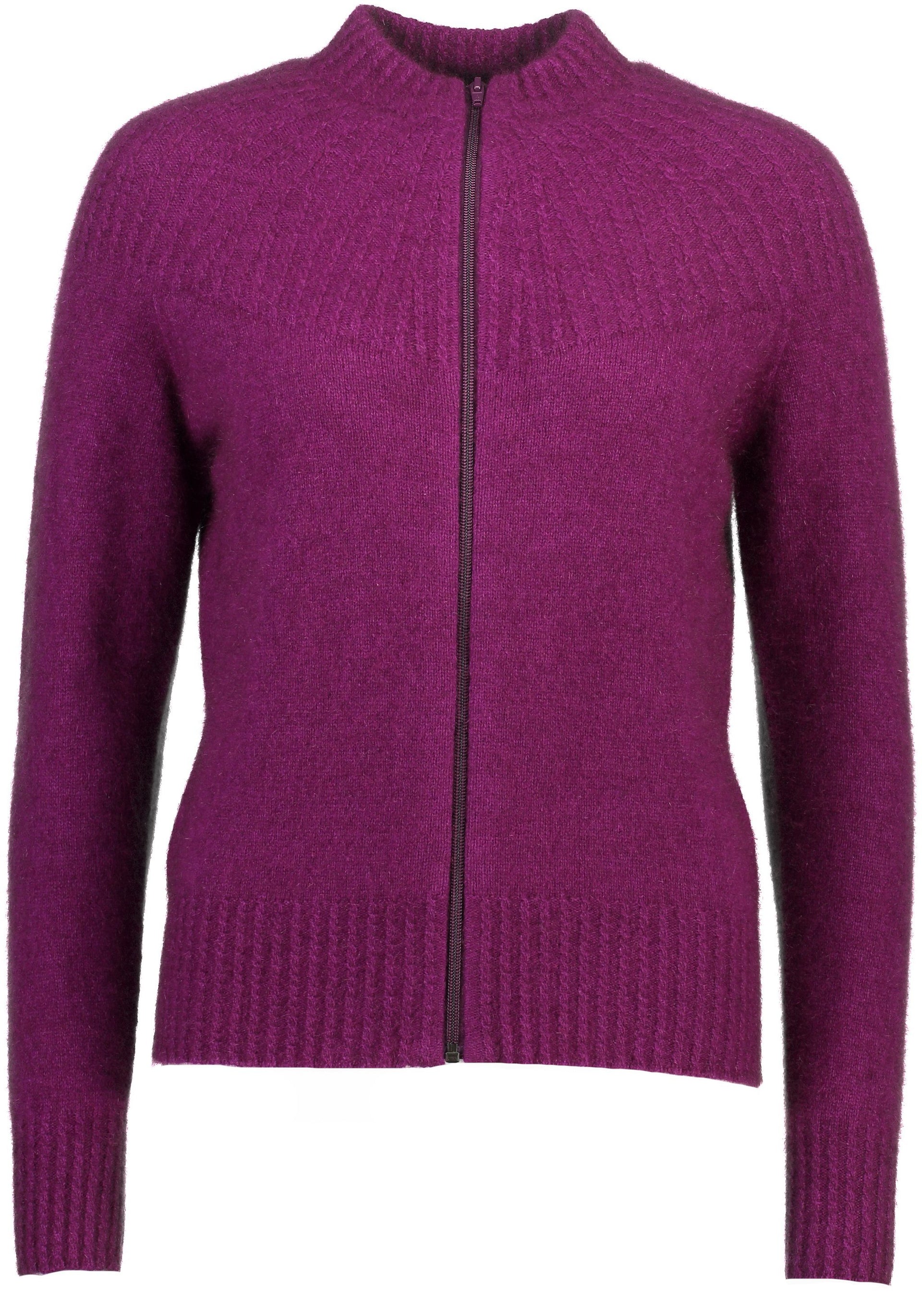 Berry Possum Merino Yoke Neck Cable Jacket Possum Merino