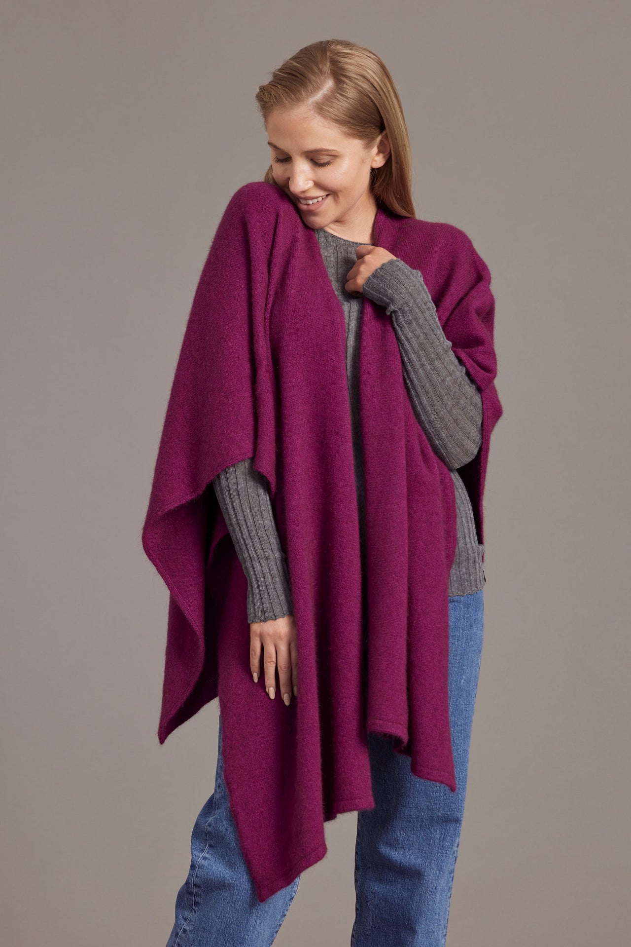 Berry McDonald Split Front Possum Merino Cape Wrap