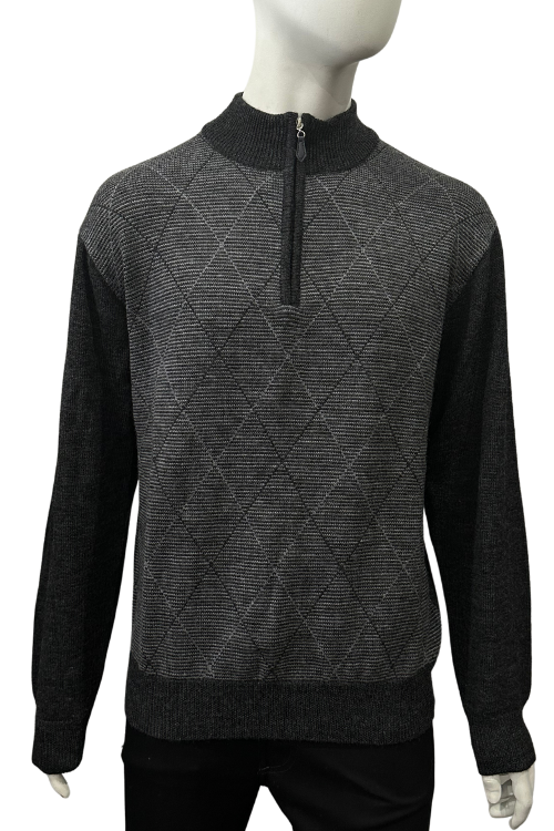 Charcoal Grey Merino Wool Half Zip Jumper (L ONLY)